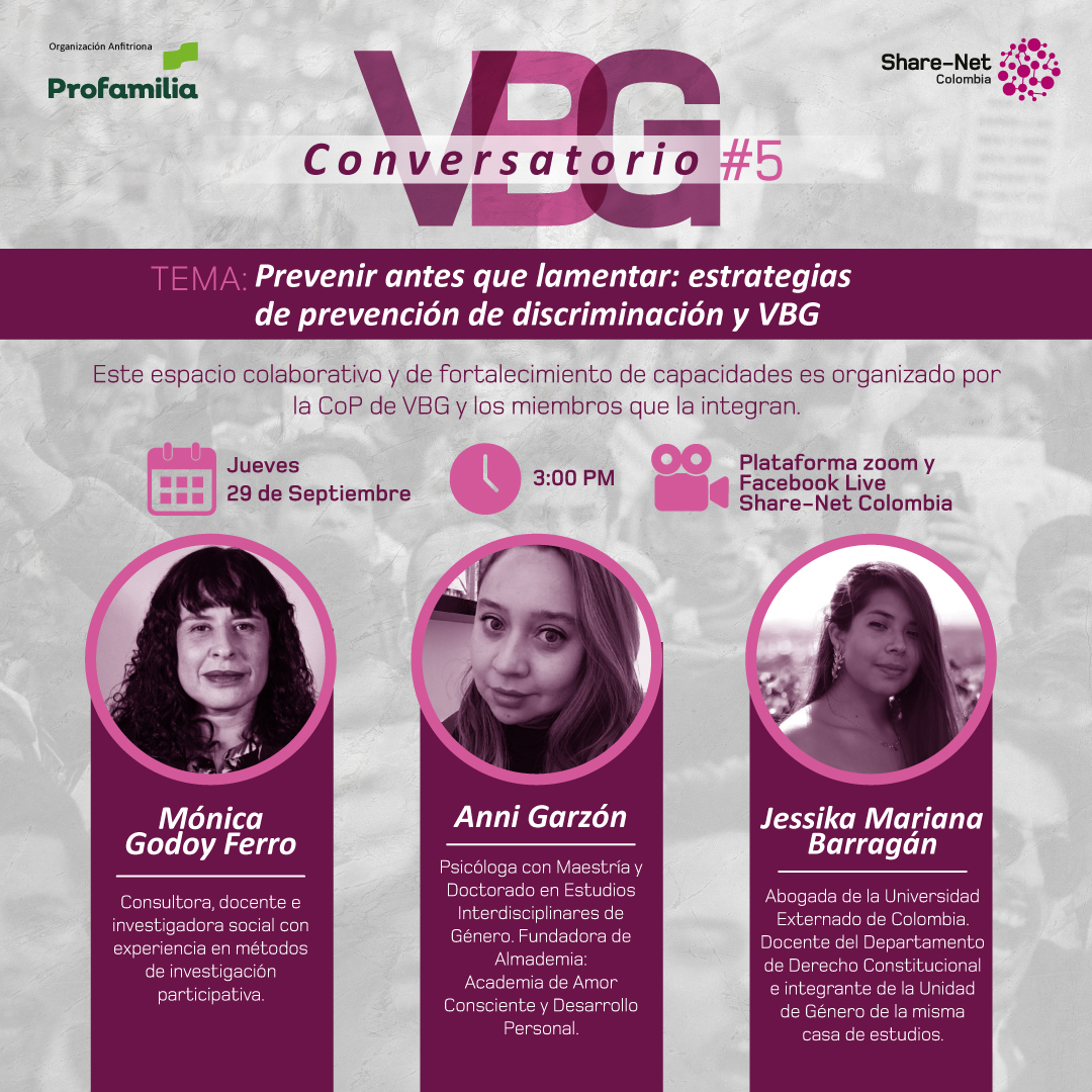 Conversatorio #5 – Prevenir antes que lamentar: estrategias de prevención de discriminación y VBG