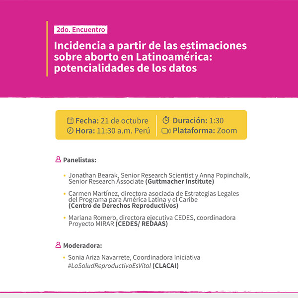 2do Encuentro Incidencia a partir de las estimaciones sobre aborto en Latinoamérica: potencialidades de los datos