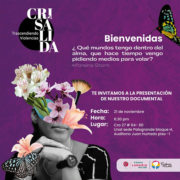 Presentación documental Crisalida: Mujeres trascendiendo violencias