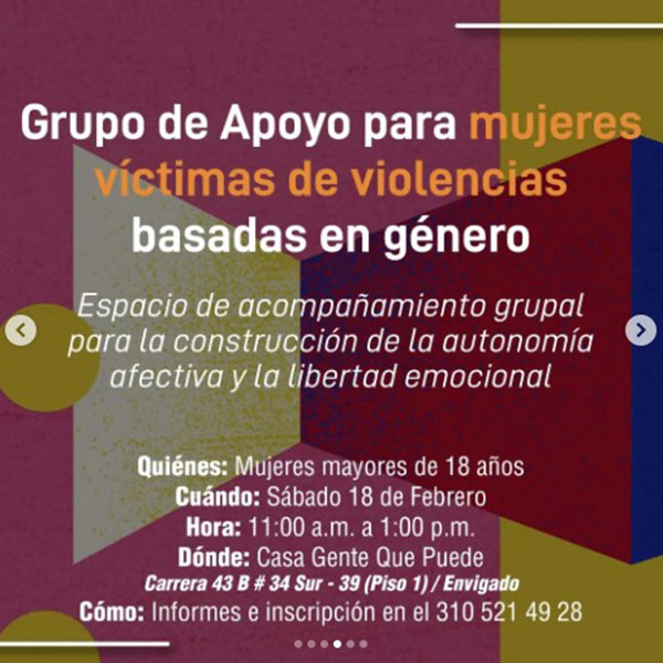 Grupo de apoyo para mujeres víctimas de violencias basadas en género